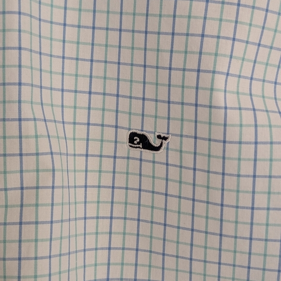 Vineyard vines Kids XL (18) Green & Blue Checkered Shirt 100% cotton - Picture 2 of 8